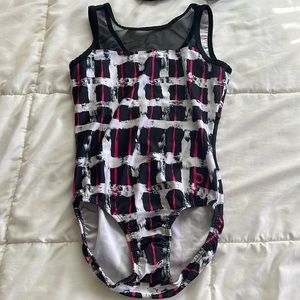 Mesh top and back Plum gymnastics leotard